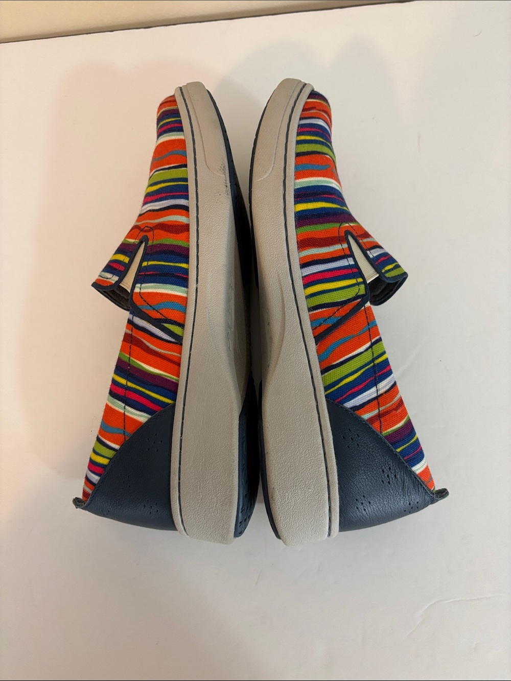 Dansko Belle Colorful Striped Canvas Slip on Sneaker Shoes Size 41 - Picture 7 of 14